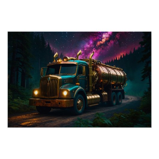 Steampunk Tanker Truck Perfect Poster (Voorkant)