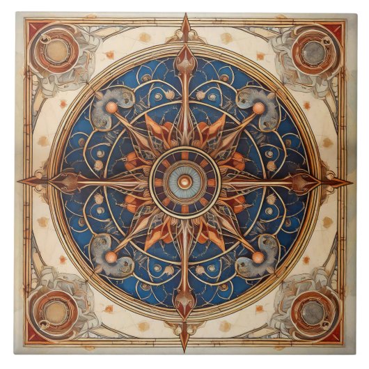 Steampunk Tarot Star Pattern#2 ID1081 Tegeltje (Voorkant)