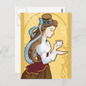 Steampunk Tea Time Briefkaart (Voorkant / Achterkant)