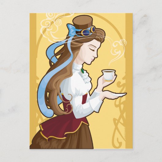 Steampunk Tea Time Briefkaart (Voorkant)