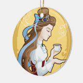 Steampunk Tea Time Keramisch Ornament (Links)