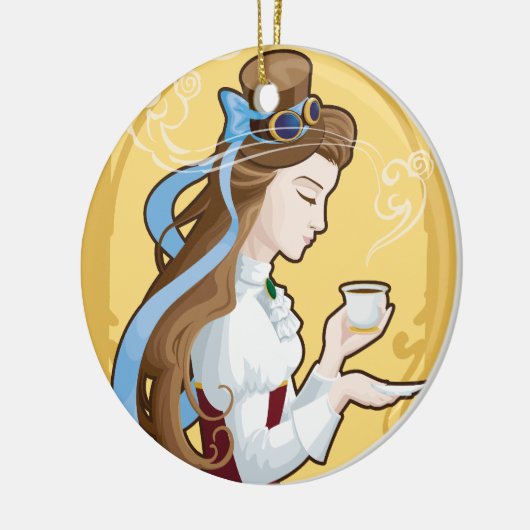 Steampunk Tea Time Keramisch Ornament (Links)