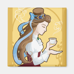 Steampunk Tea Time Magneet