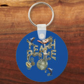 Steampunk Teach peace T-Shirt Trucker Hat Sleutelhanger (Voorkant)