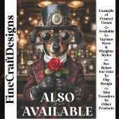 Steampunk teckel hond + rode roos AH1Z decoupage Tissuepapier