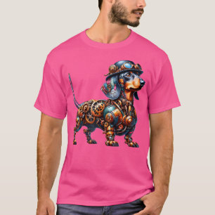 Steampunk teckel liefhebber Fantasy Art T-shirt