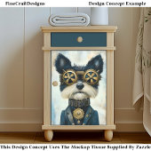 Steampunk Terriër Hond In Goggles CY3 Decoupage Tissuepapier