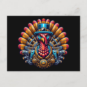 Steampunk Thanksgiving Turkije Briefkaart