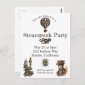 Steampunk-thema Briefkaart (Voorkant / Achterkant)