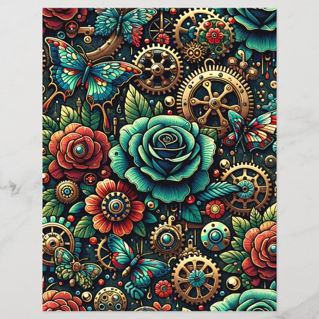 Steampunk thema dubbelzijdig plakboek (Voorkant)