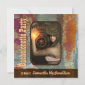 Steampunk thema vrijgezellenfeest kaart (Voorkant)