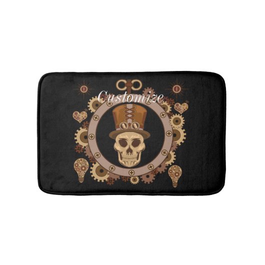 Steampunk Theme Top Hat Skull Thunder_Cove Badmat (Voorkant)