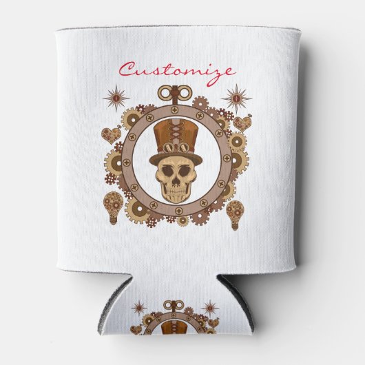 Steampunk Theme Top Hat Skull Thunder_Cove Blikjeskoeler (Voorkant)
