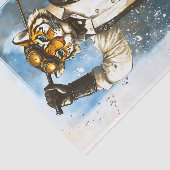 Steampunk Tiger Golfer Waterverf BY7 Decoupage Tissuepapier (Detail)