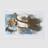 Steampunk Tiger Golfer Waterverf BY7 Decoupage Tissuepapier (Voorkant)