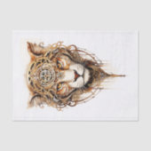 Steampunk Tiger Metallic Wielen Decoupage R 136 Tissuepapier (Voorkant)