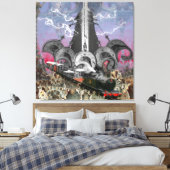 Steampunk Tijdmachine Canvas Print (Insitu (Slaapkamer))