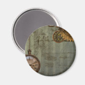 Steampunk-tijdmachine Magneet (Voorkant / Achterkant)