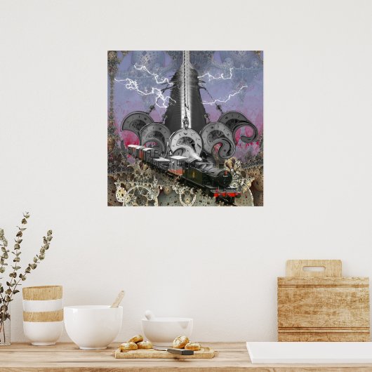 Steampunk-tijdmachine Poster (Keuken)