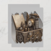 Steampunk tijdmachine -  schatkist (Voorkant / Achterkant)