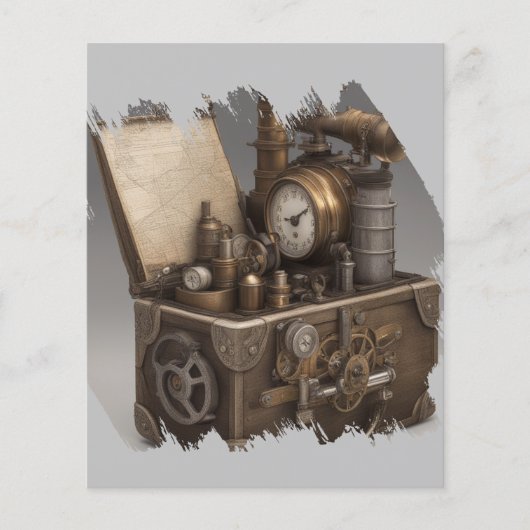 Steampunk tijdmachine -  schatkist (Voorkant)