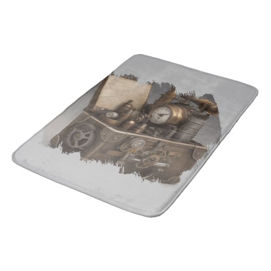 Steampunk tijdmachine -  schatkist badmat (Gekanteld)