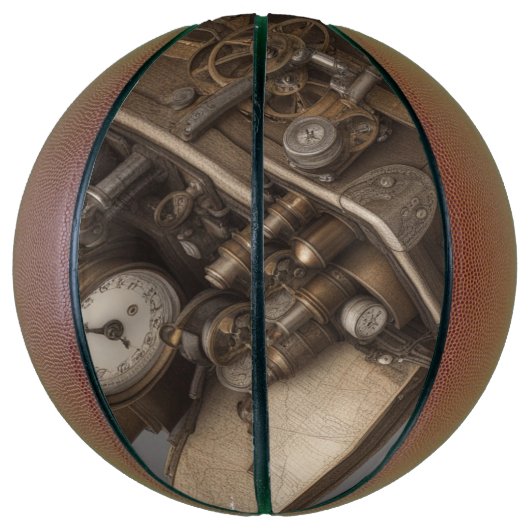 Steampunk tijdmachine -  schatkist basketbal (Verticaal)