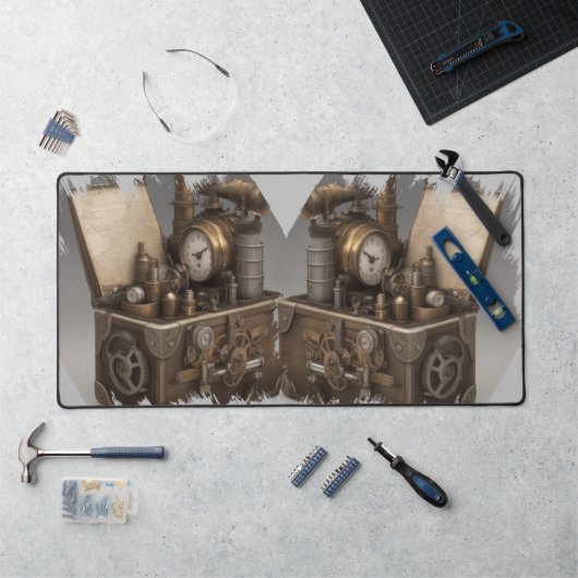 Steampunk tijdmachine - schatkist bureaumat (Werkstation)
