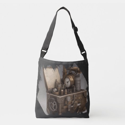 Steampunk tijdmachine - schatkist crossbody tas (Voorkant)