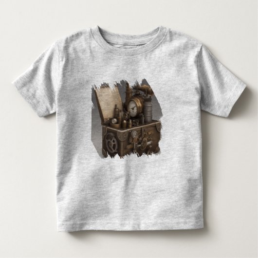Steampunk tijdmachine -  schatkist kinder shirts (Voorkant)