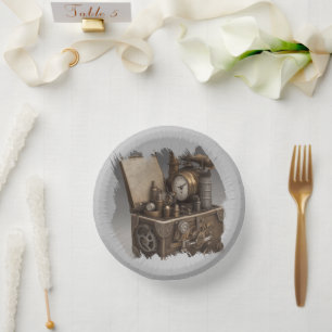 Steampunk tijdmachine - schatkist papieren kommen