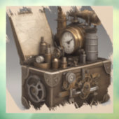 Steampunk tijdmachine -  schatkist raamsticker (Vel 3)