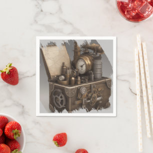 Steampunk tijdmachine - schatkist servet