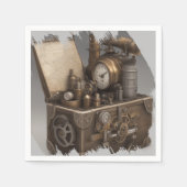 Steampunk tijdmachine - schatkist servet (Voorkant)