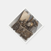 Steampunk tijdmachine - schatkist servet (Hoek)