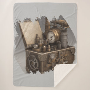 Steampunk tijdmachine - schatkist sherpa deken