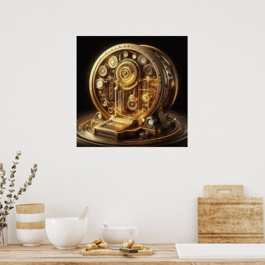 Steampunk, Tijdmachine, Tijd/Ruimte/Continuum 005X Poster (Keuken)