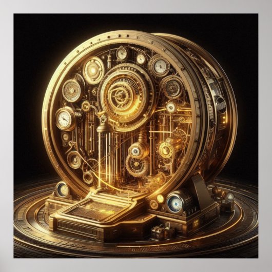 Steampunk, Tijdmachine, Tijd/Ruimte/Continuum 005X Poster (Voorkant)