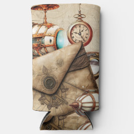 Steampunk tijdperk met klokken en blimpjes