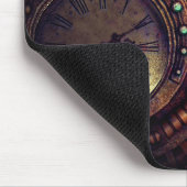 Steampunk Time Clock Gears Dark Muismat (Hoek)