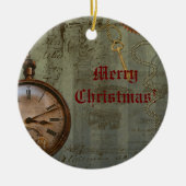 Steampunk Time Machine kerstversiering Keramisch Ornament (Voorkant)