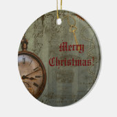 Steampunk Time Machine kerstversiering Keramisch Ornament (Links)
