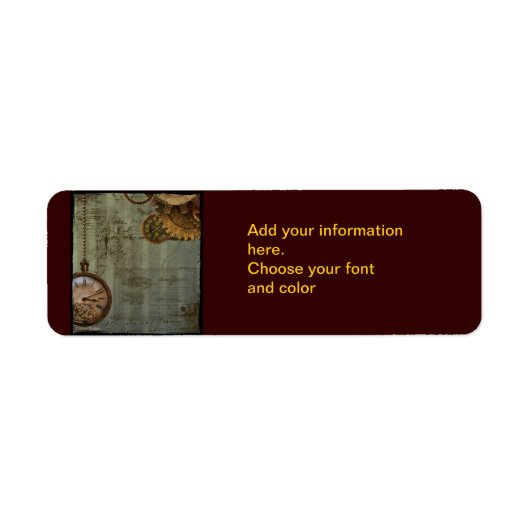 Steampunk Time Machine-labels Etiket (Voorkant)