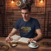 Steampunk Time Machine - Yesterday & Tomorrow Navy T-shirt