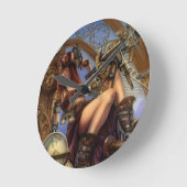 Steampunk Time Traveler Clock Ronde Klok (Hoek)