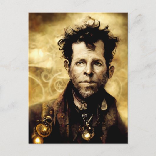 Steampunk Tom Waits Briefkaart (Voorkant)
