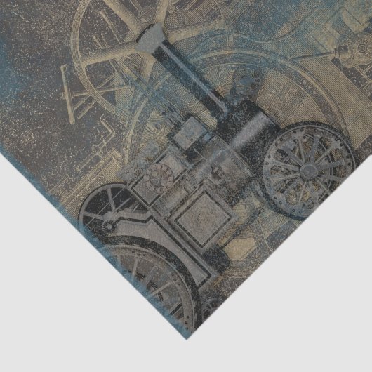 Steampunk Train Tissuepapier (Detail)