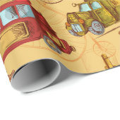 Steampunk-transportpatroon Cadeaupapier (Rol Hoek)