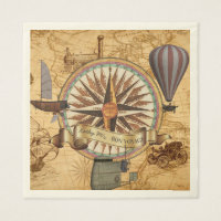 Steampunk Travel Antiek Map Compass Adventure