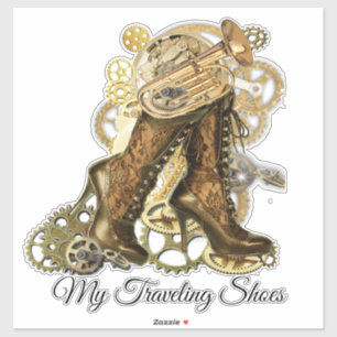 Steampunk Traveling Shoes Sticker